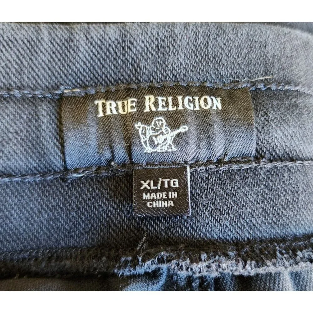 True Religion Black Classic Logo Stretch Drawstring Jogger‎ Sweatpants Size XL